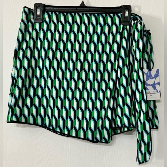 2PC SET Diane Von Furstenberg DVF for Target Arrow Geo Green Mini Skort & Top - Picture 4 of 16